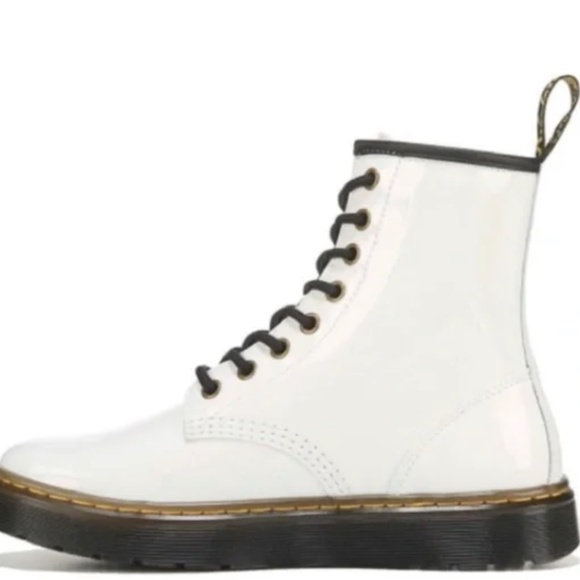 Dr Doc Martens Zavala 8 Eyelet White Combat Boots M 10 W 11 - Picture 3 of 4